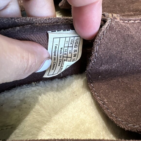 UGG Alder Indoor Outdoor Moccasin Slippers Mens Sz  11 44.5 Brown Leather Wool - Picture 9 of 10